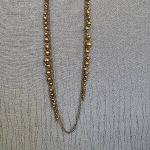 Gold-Tone Beaded Fringe Statement Necklace | Boho / Tribal Inspired | India